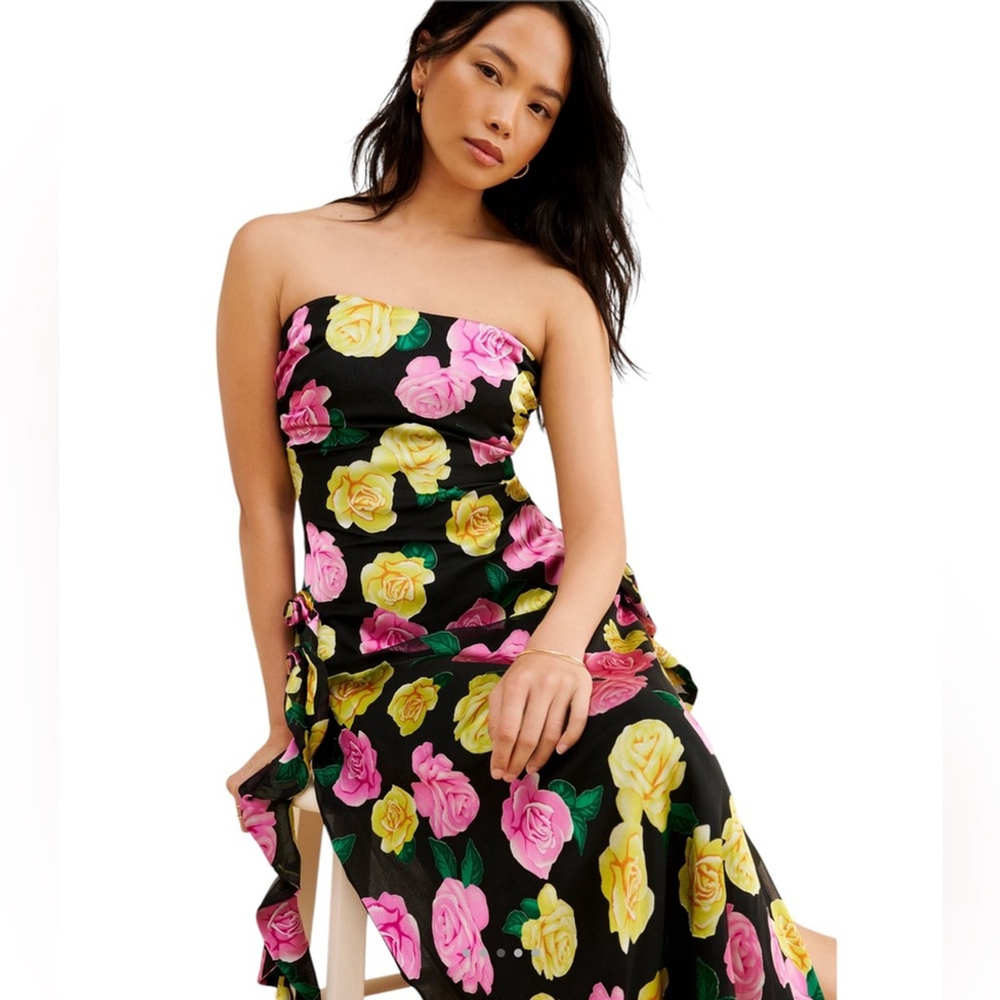 FOR LOVE & LEMONS Madison Maxi Dress in Black in Sz XL